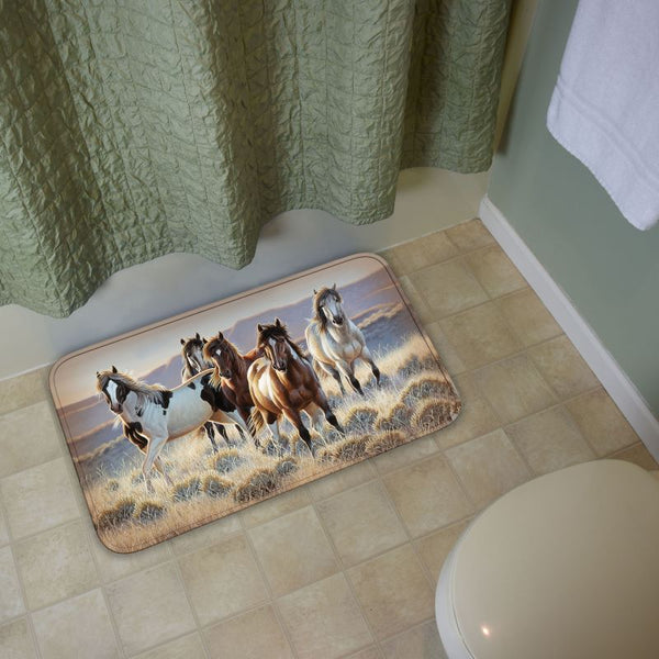 horses memory foam bath mat