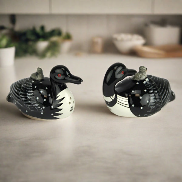 loon bird salt and pepper shakers