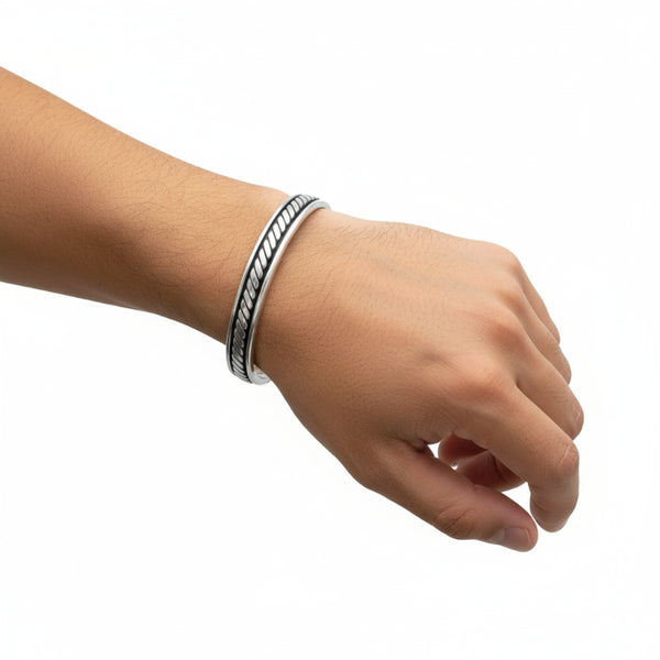 mens rope design cuff bracelet