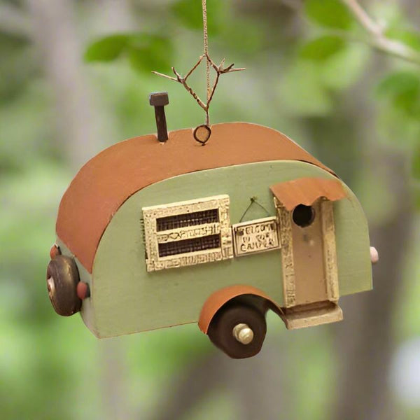 Small Vintage Travel Camper Bird House