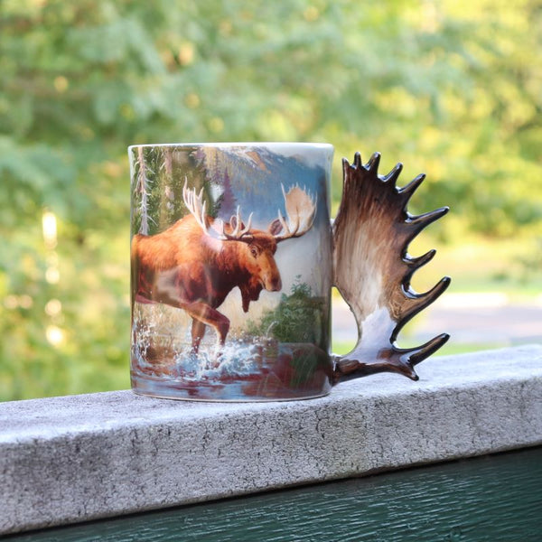 moose scene ceramic beverage mug