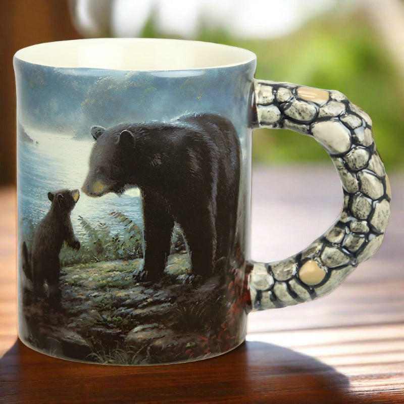 3d bears scene ceramic beverage mug