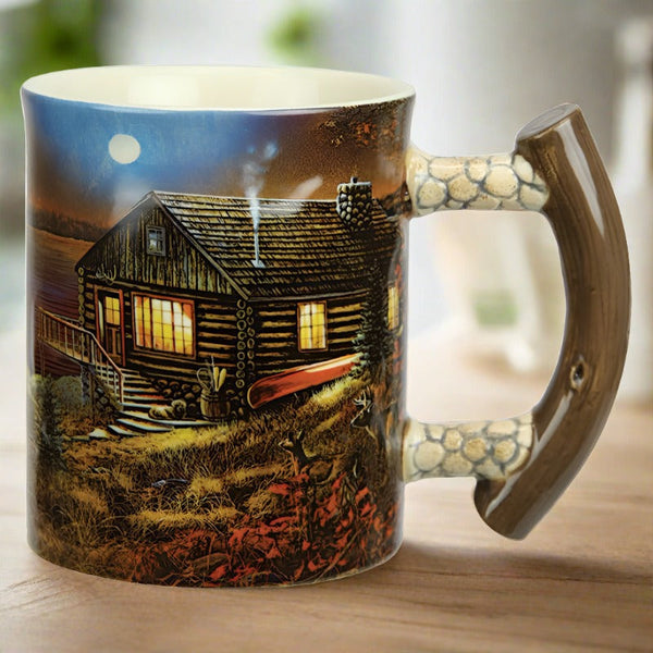 cabin scene 3d ceramic beverage mug