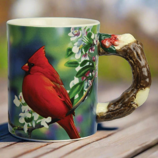 cardinal bird 3d ceramic mug