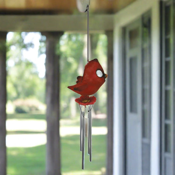 cardinal led bird windchimes