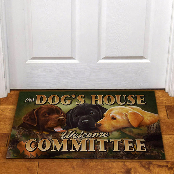 the dogs house welcome committee door mat