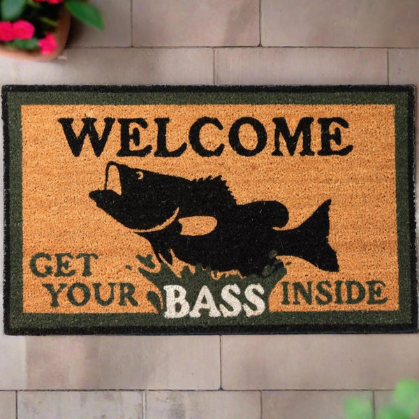 get your bass inside coir welcome door mat 18x30