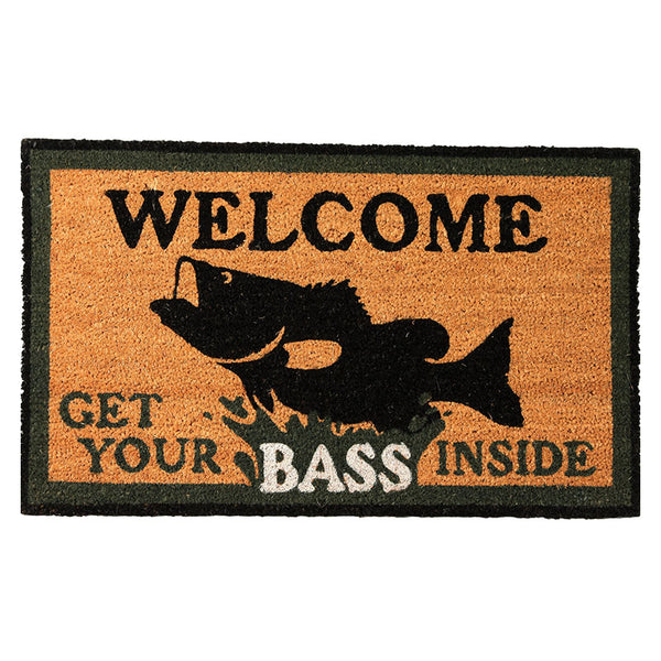 get your bass inside coir welcome door mat 18x30