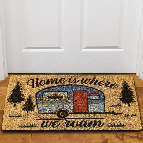 home is where we roam coir door mat