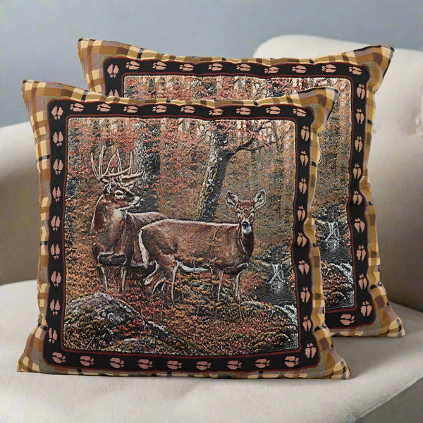 fall deer tapestry pillows