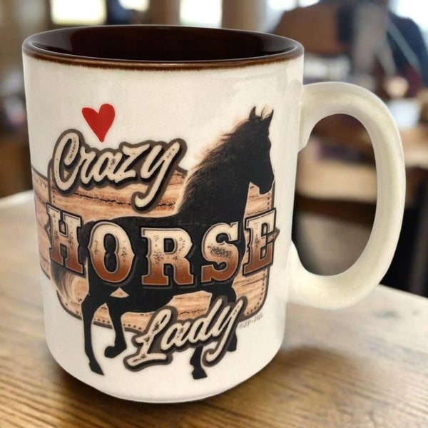 crazy horse lady ceramic mug