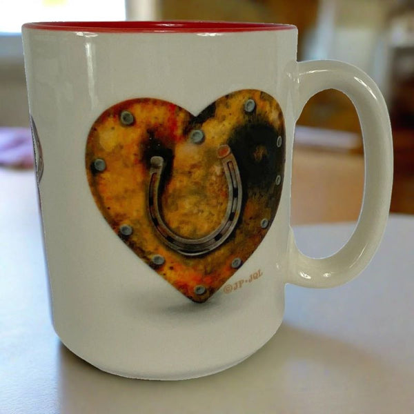 horses leave hoof prints on your heart ceramic mug