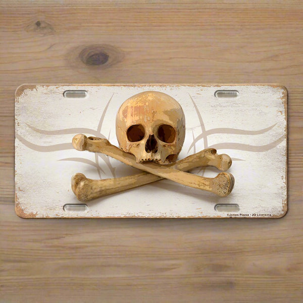 skull and corssbones vanity license plate