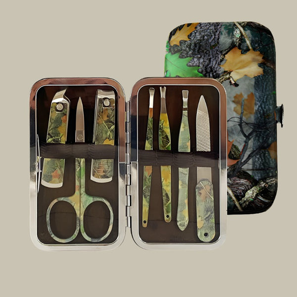 green camo 7 pc manicure set