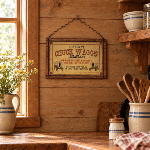 Grandma's Chuck Wagon Restaurant Vintage Sign
