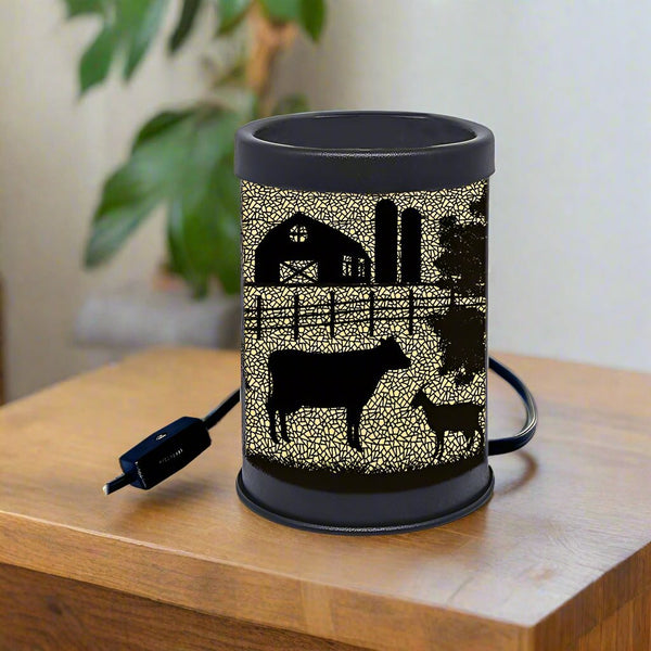 farming silhouette oil and wax warmer