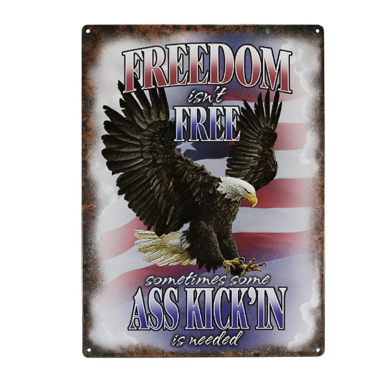 freedom isn't free tin sign