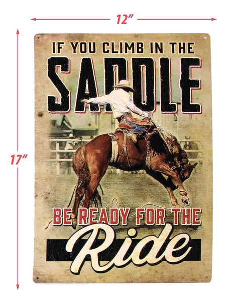 Be Ready For The Ride Horse Tin Sign 3049 | Buffalo Trader Online