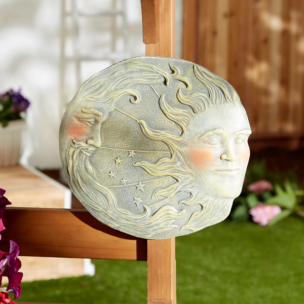 celestial sun and moon wall plaque