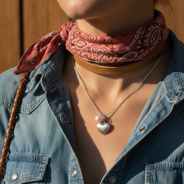 sterling silver 16 inch heart and cultured freshwater pearl necklace