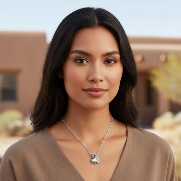 oxidized spiny oyster and turquoise necklace