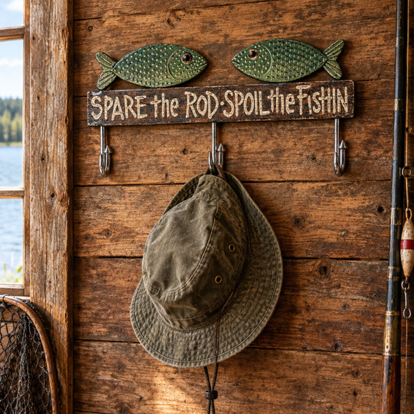 spare the rod spoil the fishing rod holder wall hooks