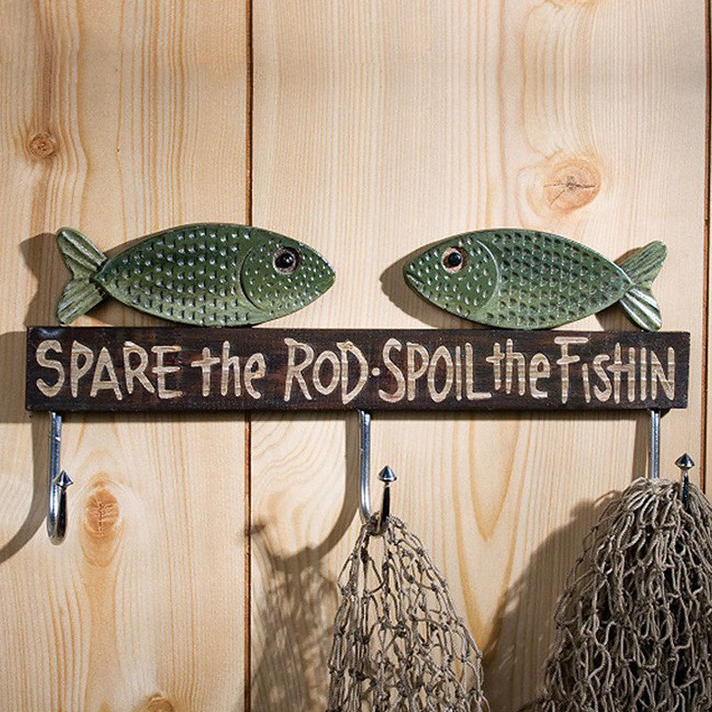 Spare The Rod Spoil The Fishing Rod Holder Wall Hooks 34627