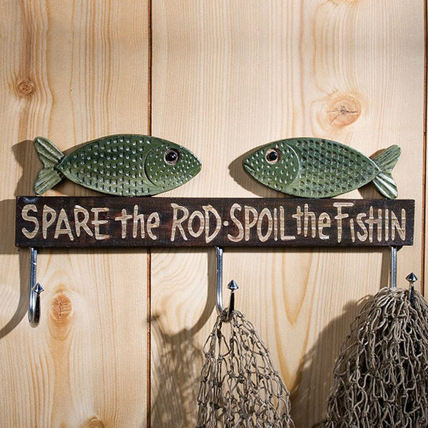 spare the rod spoil the fishing rod holder wall hooks