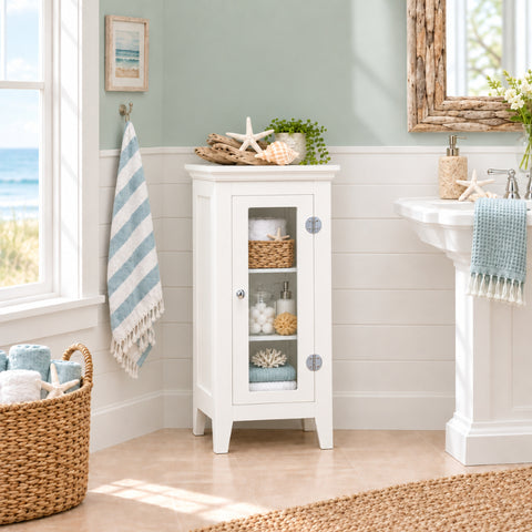 White 3-Shelf Curio Cabinet