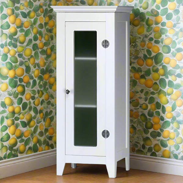 white three shelf curio cabinet