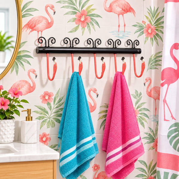 pink flamingo wall hooks