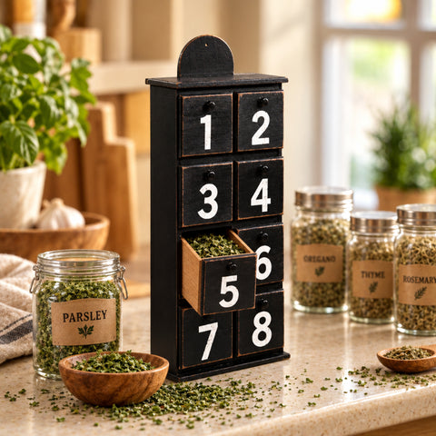 Farmhouse Numbered Spice Box