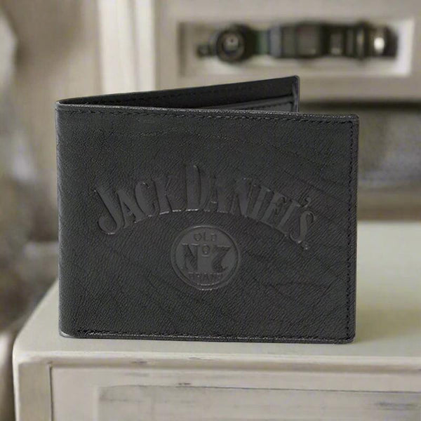 old no 7 brand jack daniels signature collection black billfold wallet