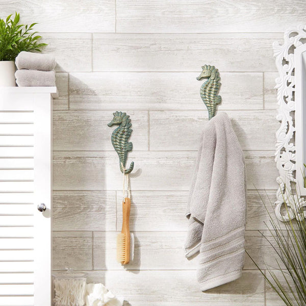 seahorses cast iron wall hooks