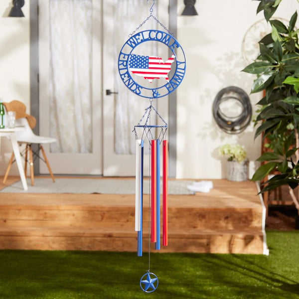 patriotic weathervane wind chimes