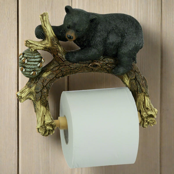 black bear beehive toilet tissue holder