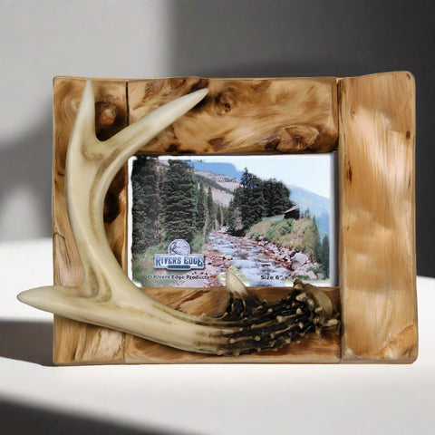 4x6 Deer Antler and Barn Wood Picture Frame