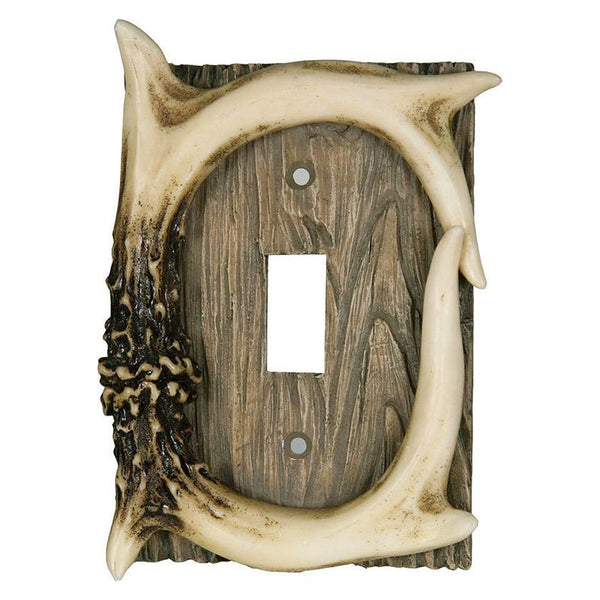 deer antler decorative single light switch plate cover