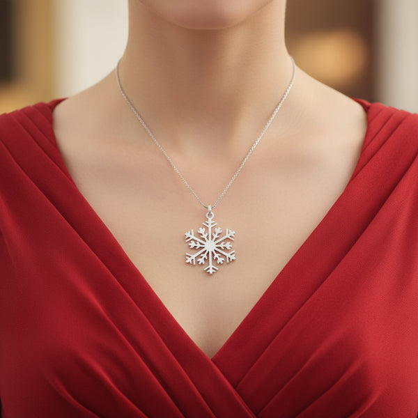 sterling silver snowflake pendant
