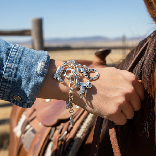 sterling silver saddle charm