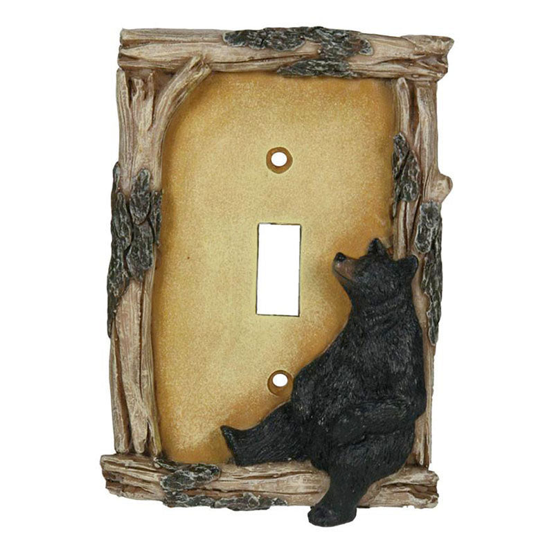 black bear single light switch plate