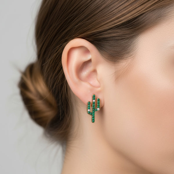 saguaro cactus stud earrings