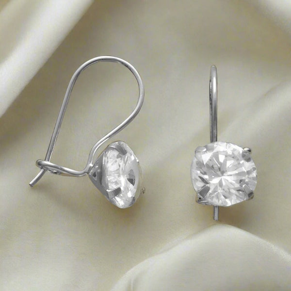 sterling silver euro wire cz earrings