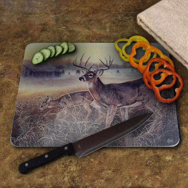 boys club deer glass cutting board