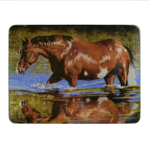 Bathing Beauty Horse Glass Cutting Board