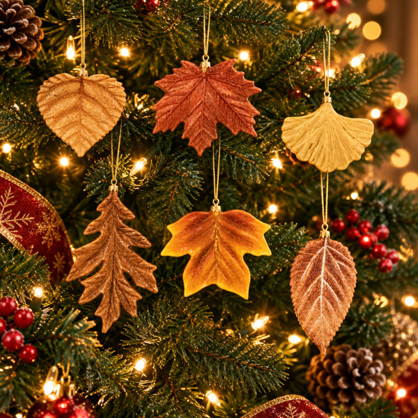 fantasy forest fall leaf ornaments