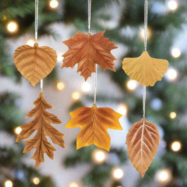 fantasy forest fall leaf ornaments