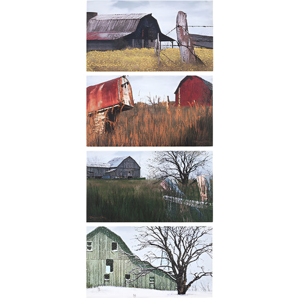 a country barn for all seasons mini art prints set of 4