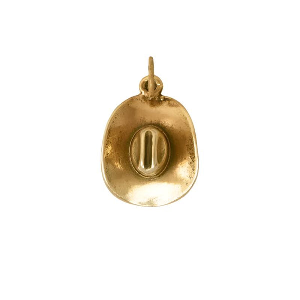 gold cowboy hate charm pendant