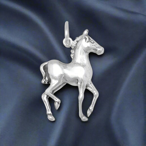 sterling silver prancing horse pendant